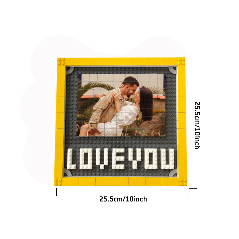 I Love You - Personalized Couple Photo Building Block Puzzle