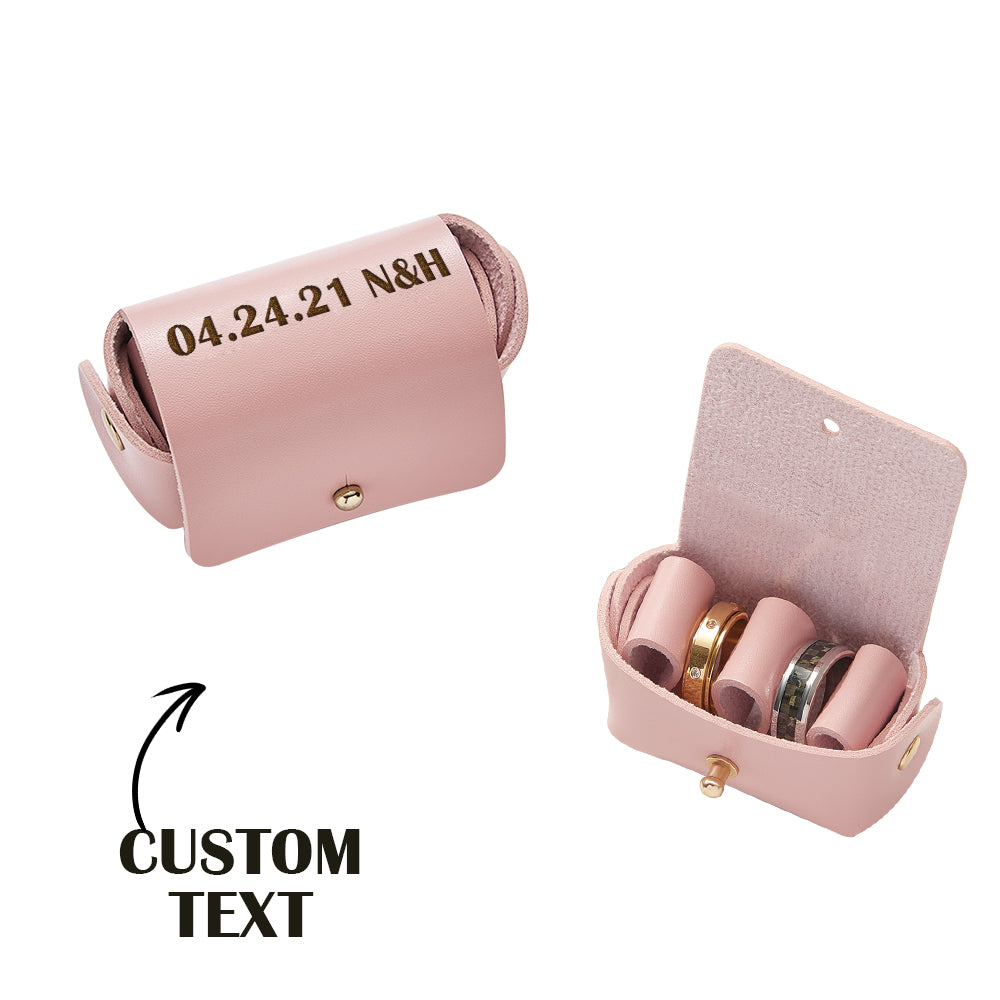 Funny Face Tie - Personalized Any Name Leather Wedding Ring Box
