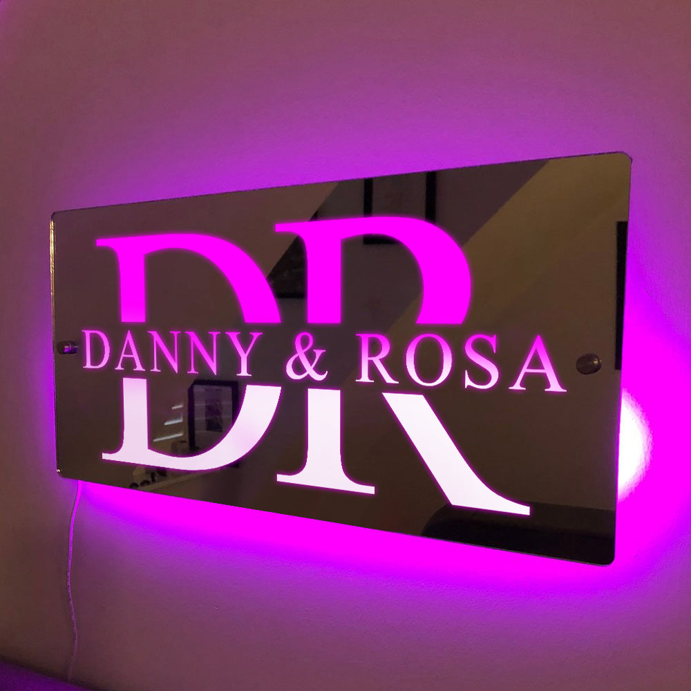 Any Name - Personalized Couple Any Names Neon Mirror Light