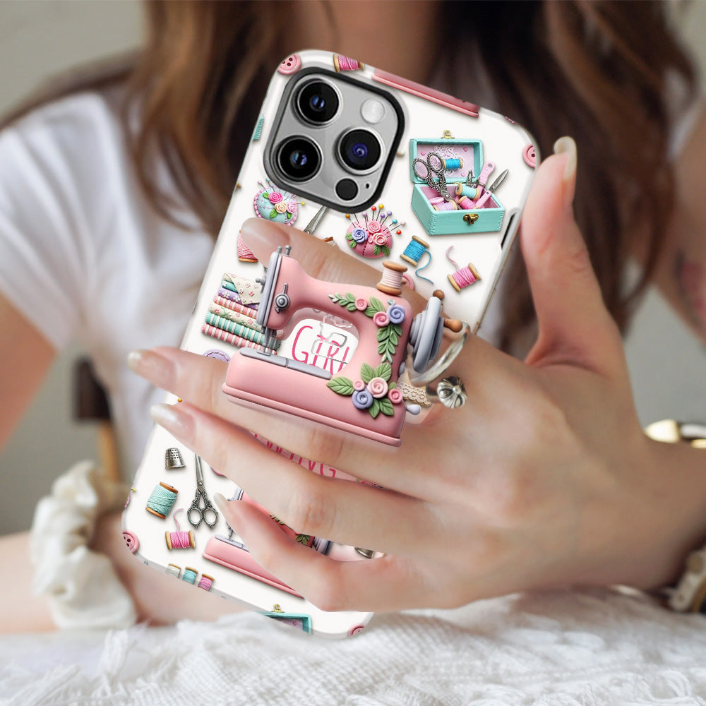 Just A Girl Who Loves Sewing - Personalized Sewing Full Print Phone Case