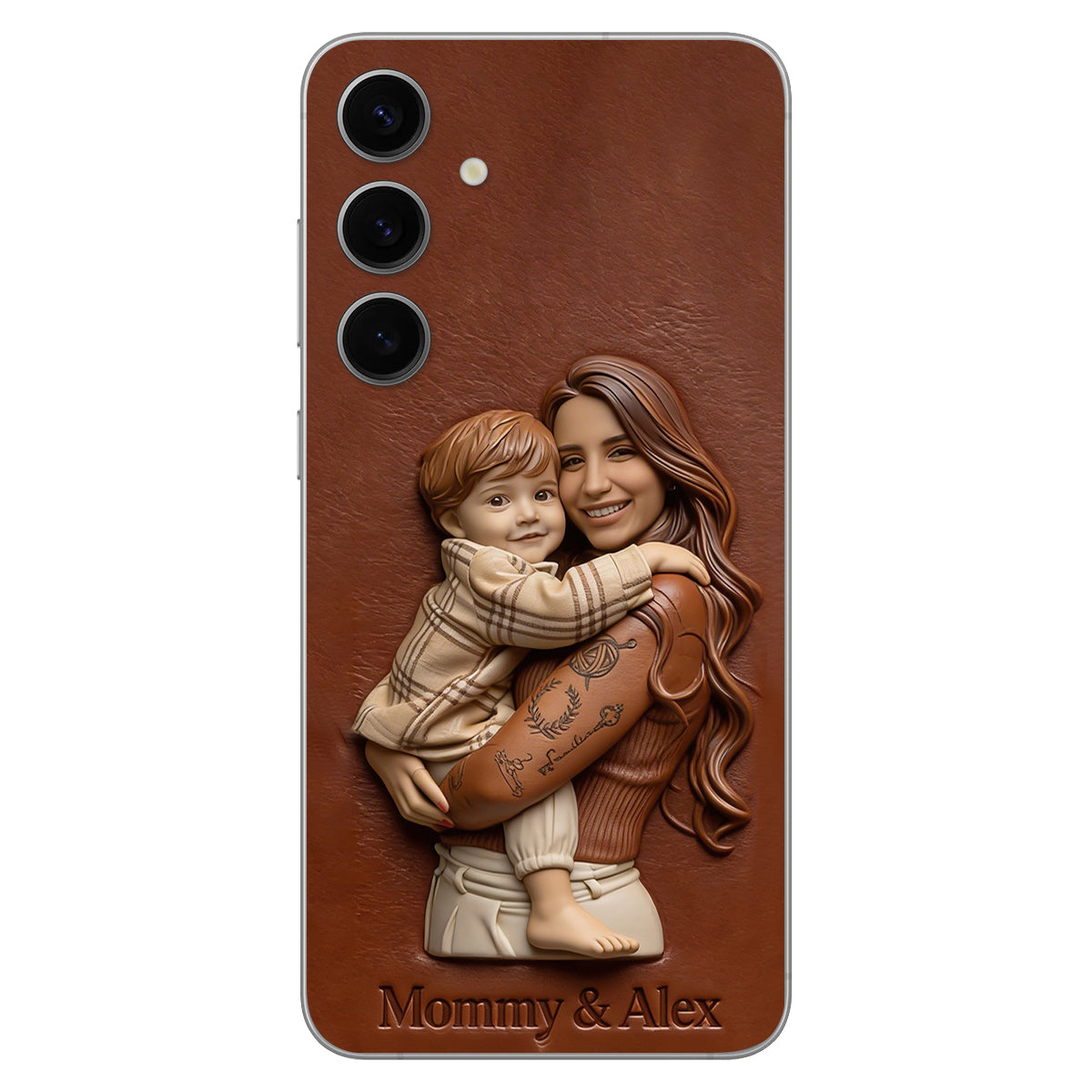 Custom Any Photo Gift For Mom, Grandma - Personalized Mother Leather Phone Case