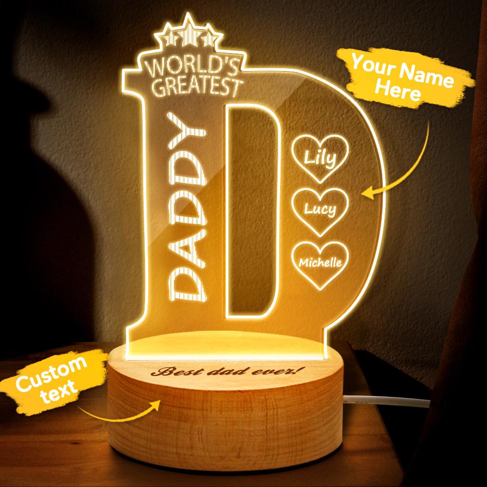 Best Dad Ever - Personalized Father Photo Crystal Plaque