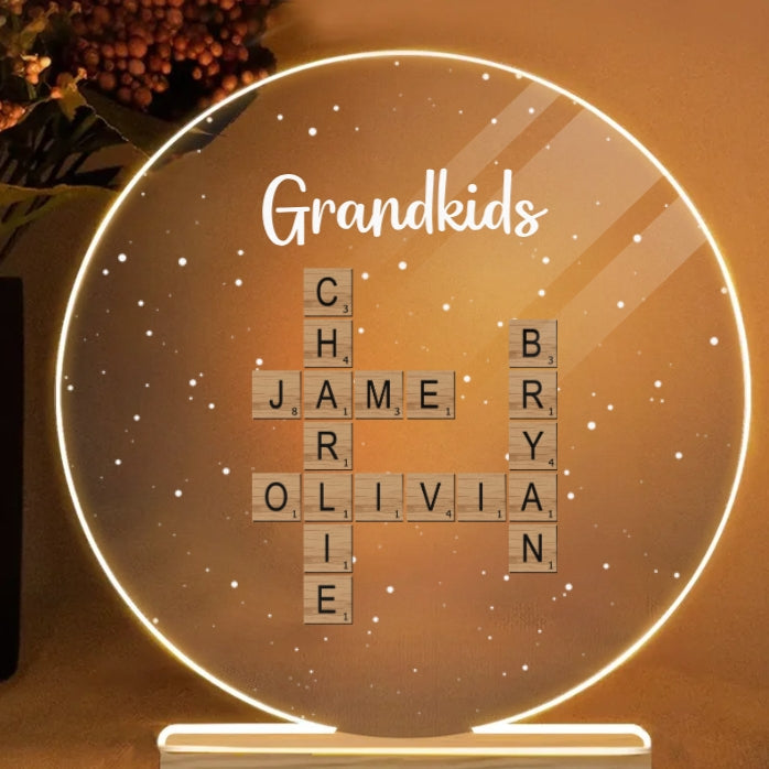 Personalized Grandkids Ornament - Custom Name Cross Plaque - Perfect Gift for Grandparents, Holiday Decor Keepsake