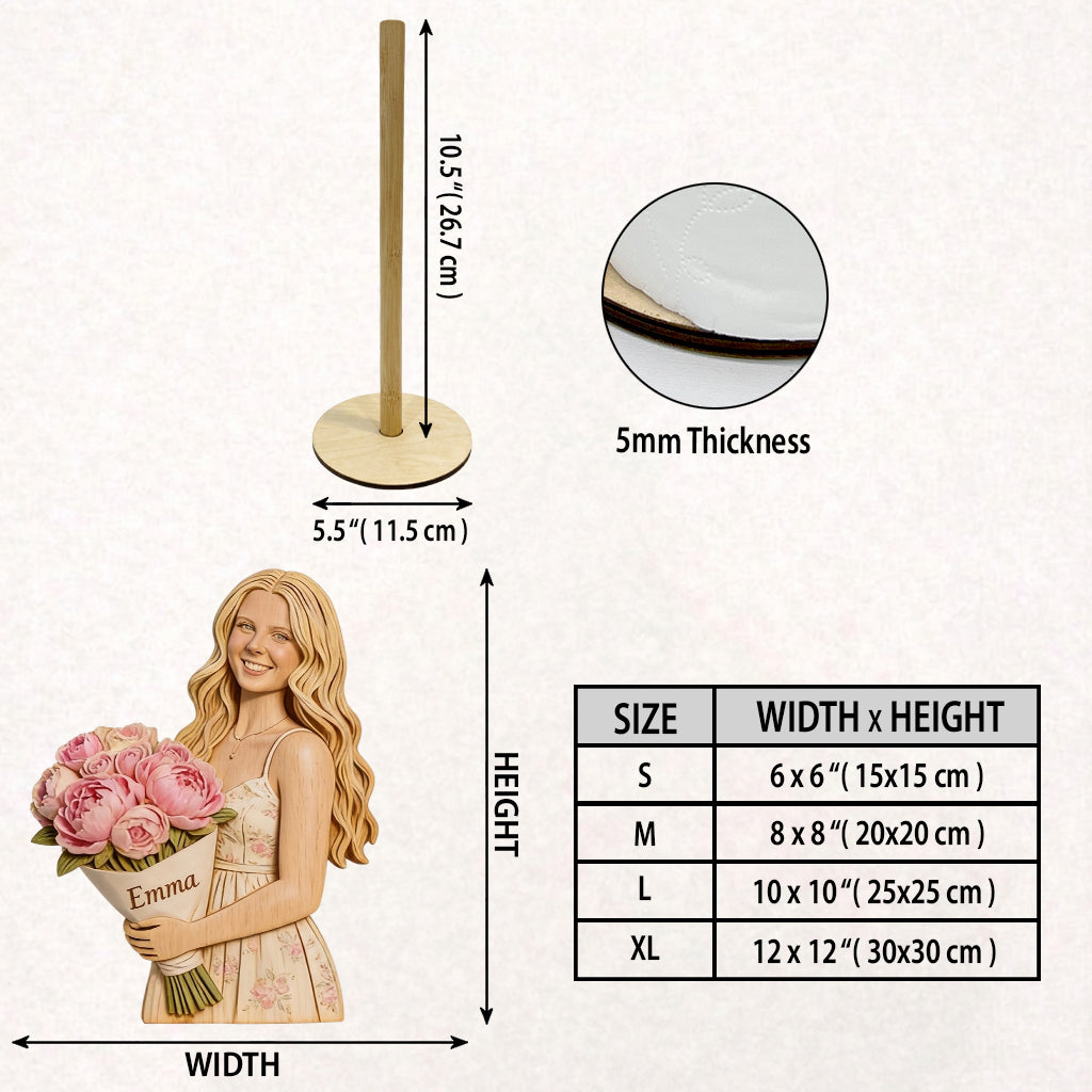 Custom Any Photo, Any Flower - Personalized Self Love Paper Towel Stand