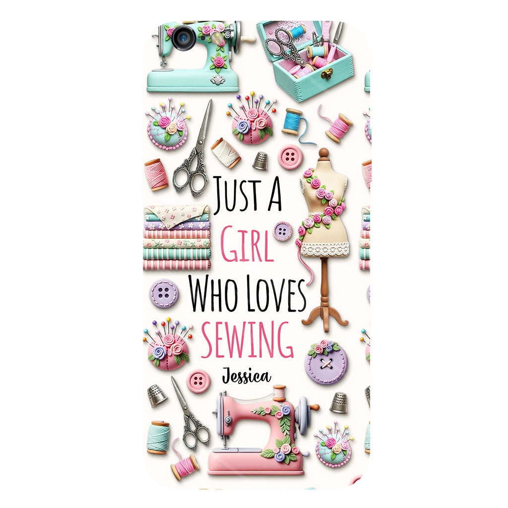 Just A Girl Who Loves Sewing - Personalized Sewing Full Print Phone Case