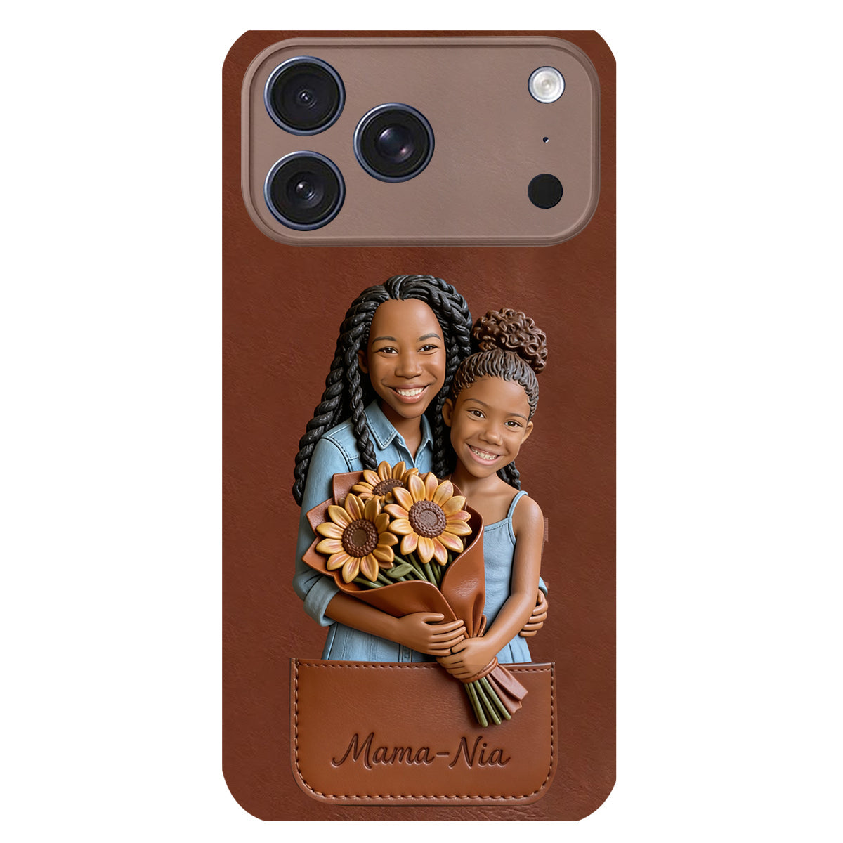 I Love You - Personalized Mother 3D Embossed Leather Phone Case