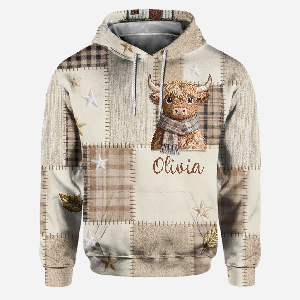 Cute Cow - Personalized Highland Cow Hoodie and Leggings