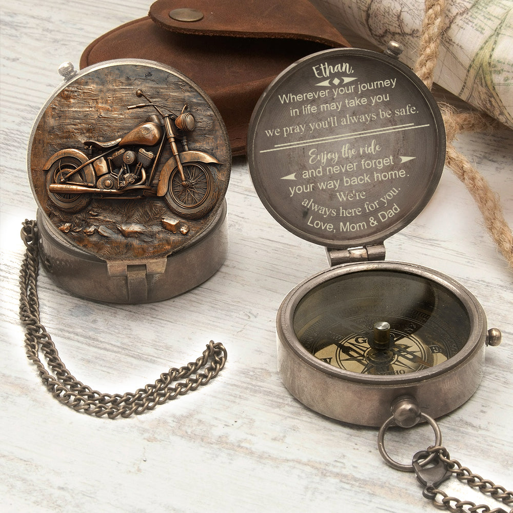 Enjoy The Ride - Personalized Biker Compass