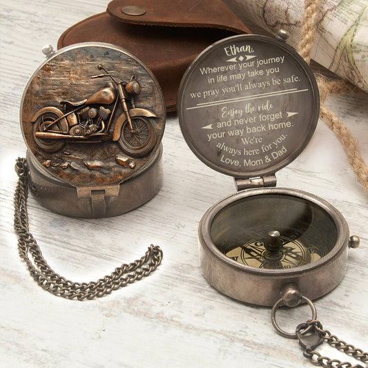 Enjoy The Ride - Personalized Biker Compass