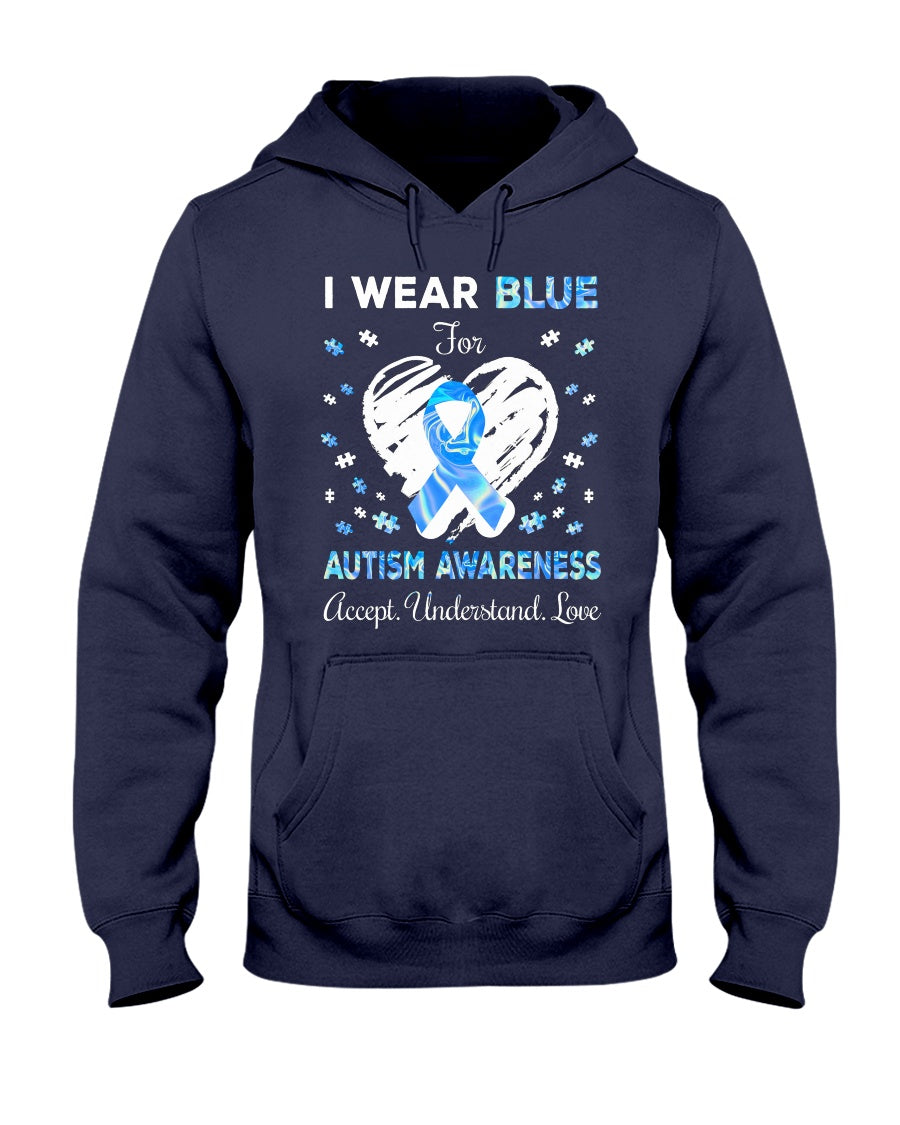 Autism I Wear Blue Hologram - Autism Awareness T-shirt and Hoodie 0921