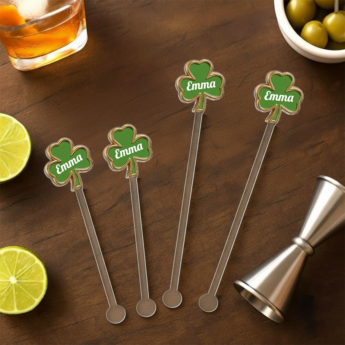 Grandma's Lucky Charms - Personalized Grandma Set Accent Mug With Acrylic Stirrers