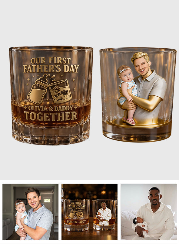 First Father's Day - Personalized Father Whiskey Glass