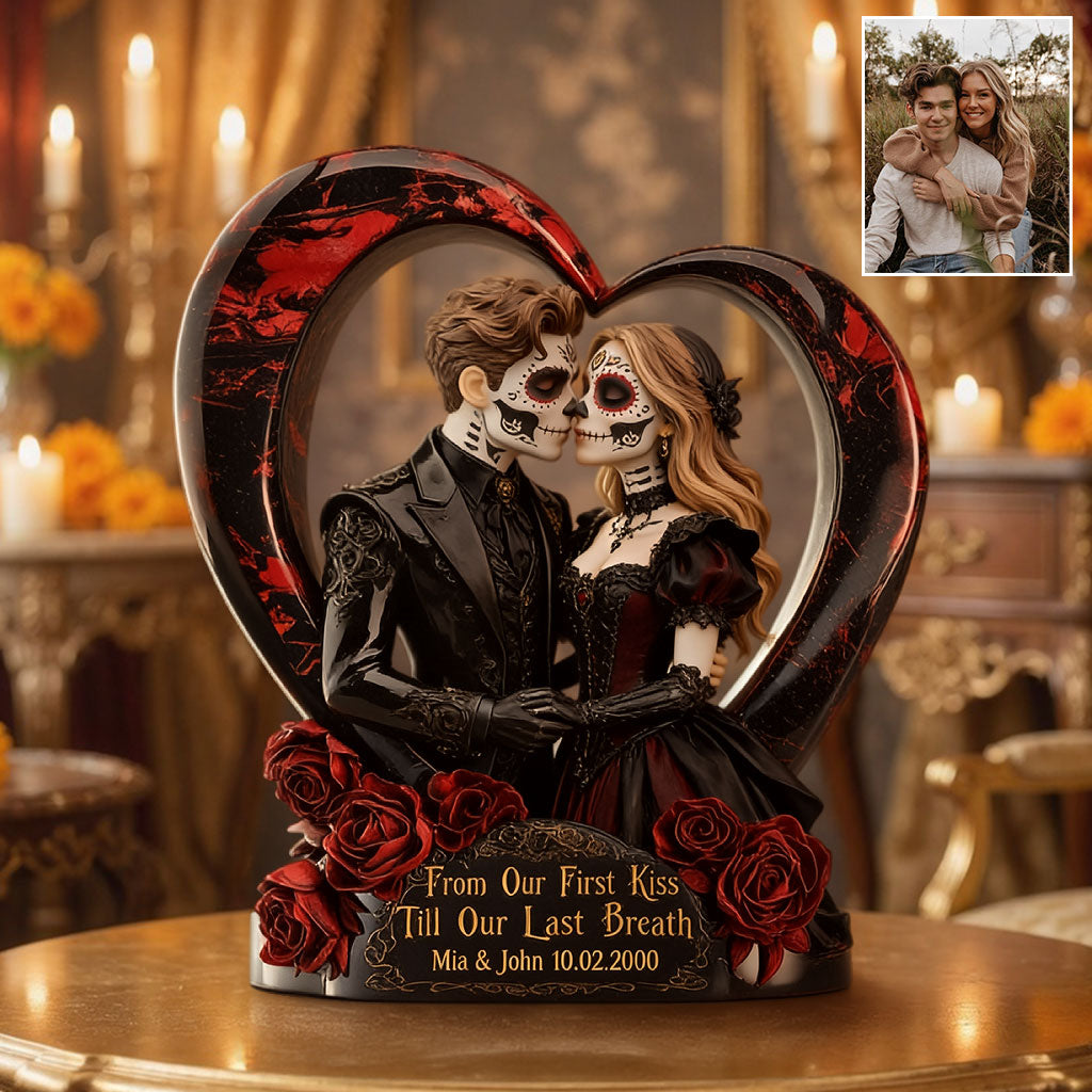 From Our First Kiss Till Our Last Breath - Personalized Couple Custom Shaped Acrylic Plaque