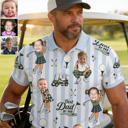 Best Dad By Par - Personalized Golf Polo Shirt
