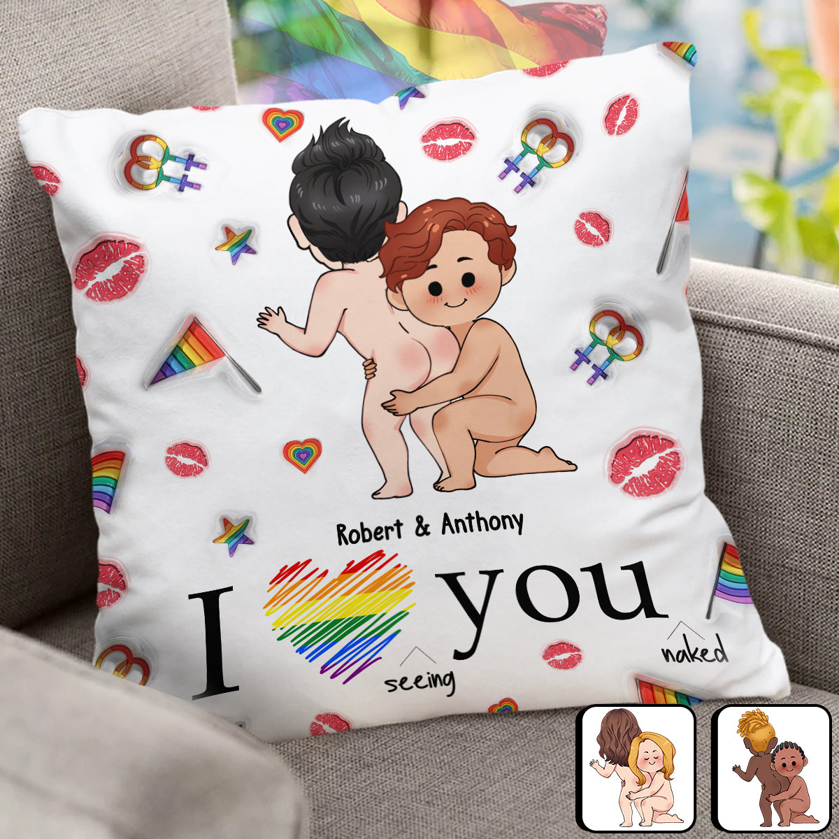 I Love You - Personalized LGBT Support Throw Pillow