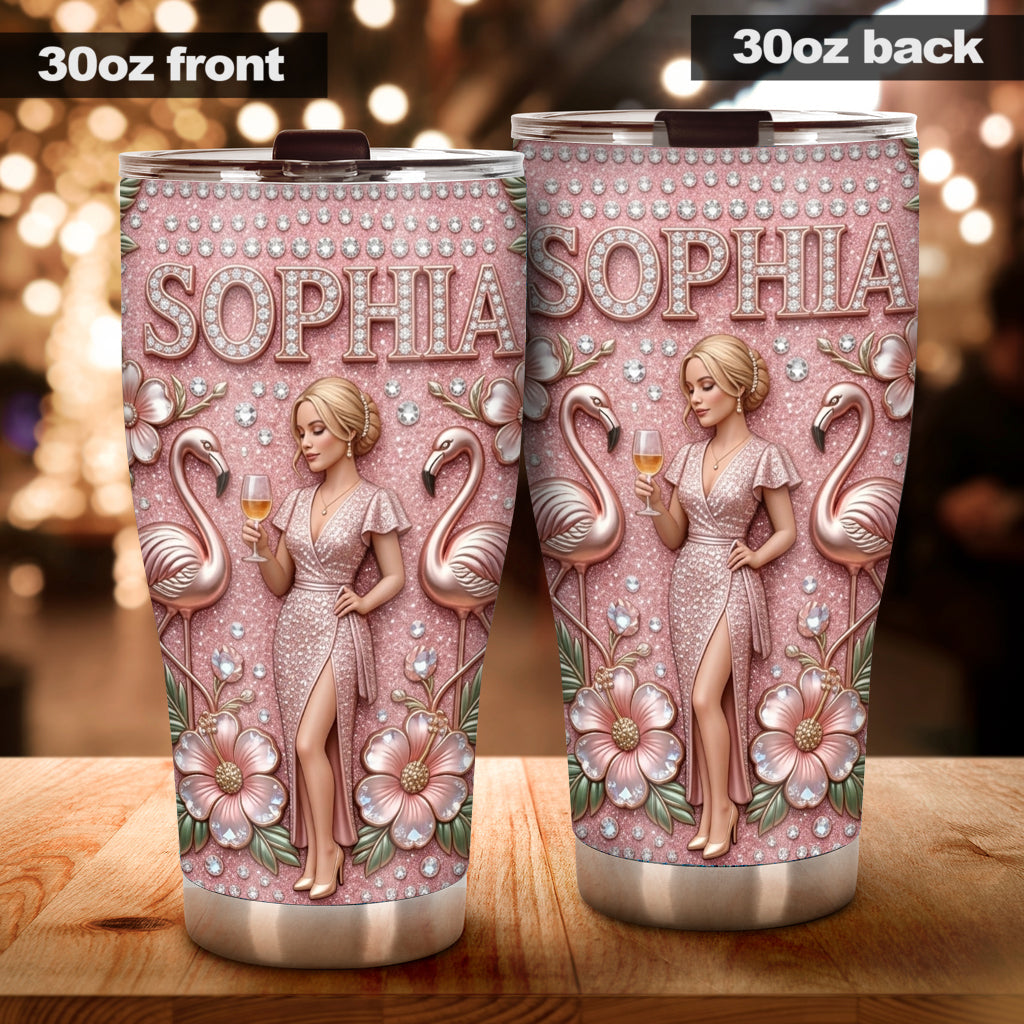 Custom Any Photo - Personalized Flamingo Tumbler