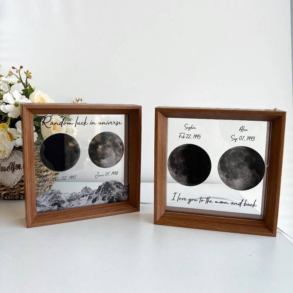 Starry Love - Customized Moon Phases LED Light Frame - A Romantic Universe-Inspired Gift for Anniversaries & Valentine's