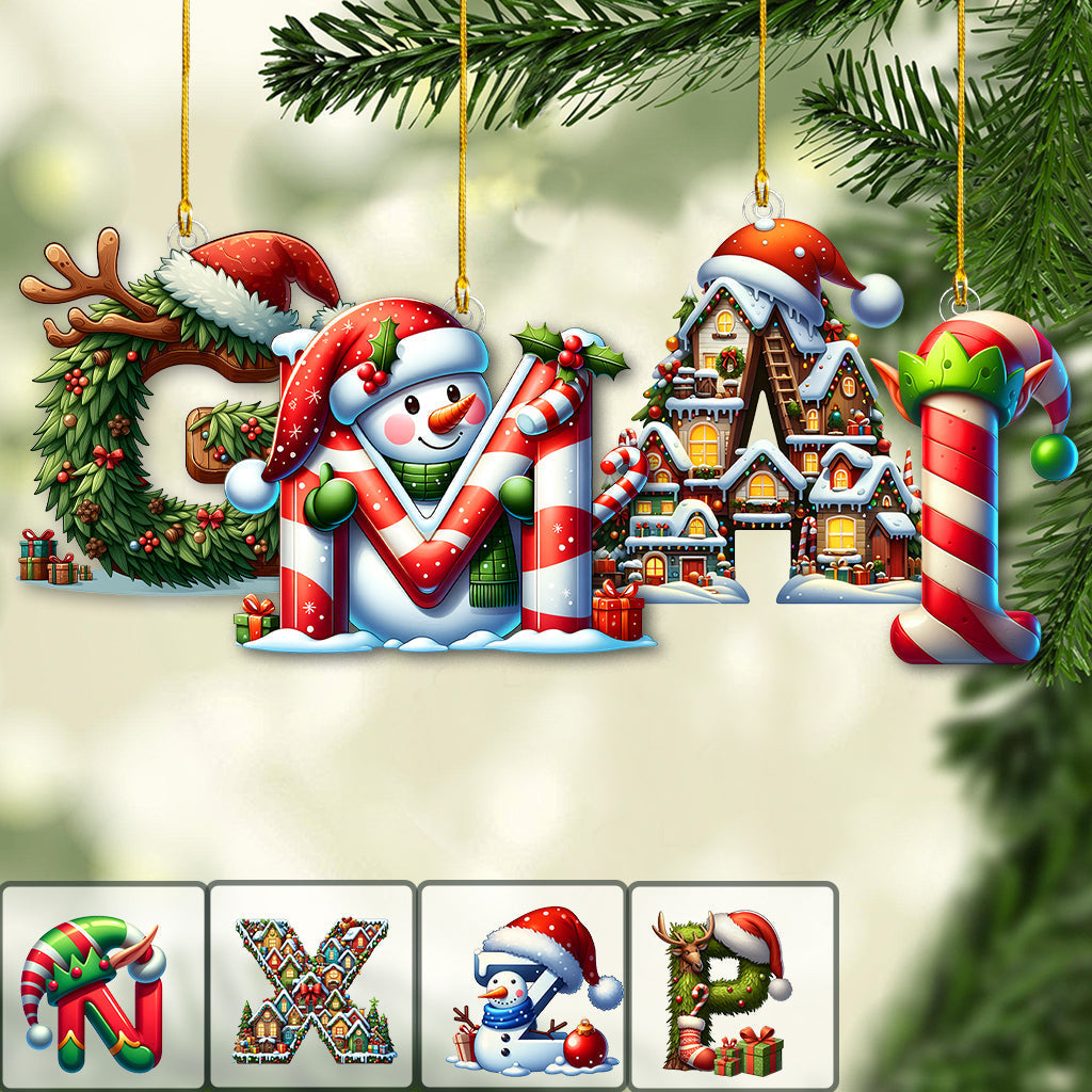Family's Names Christmas Alphabet Letter - Personalized Family Ornament
