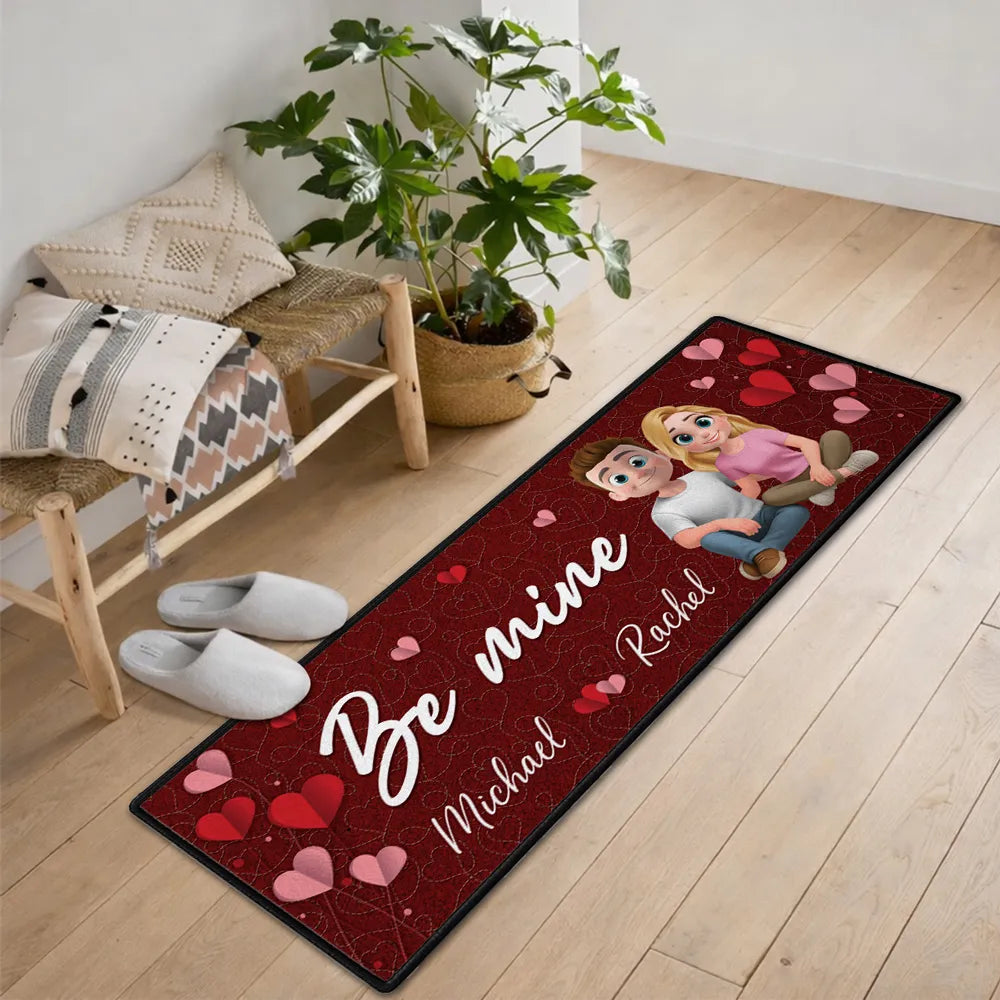 Personalized Standard Doormat Be Mine Heart Design for Couples - Unique Romantic Gift for Home Entryway