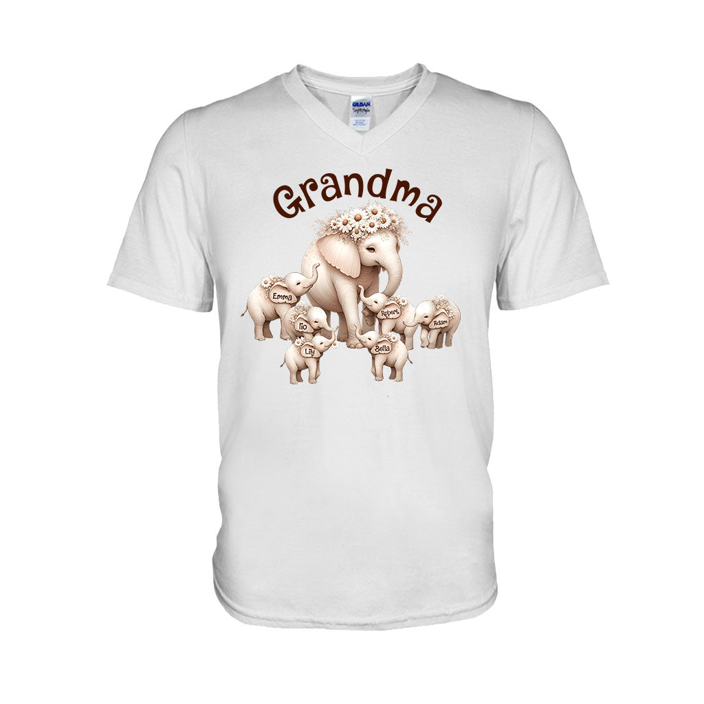 Cute Elephant - Personalized Grandma T-shirt And Hoodie