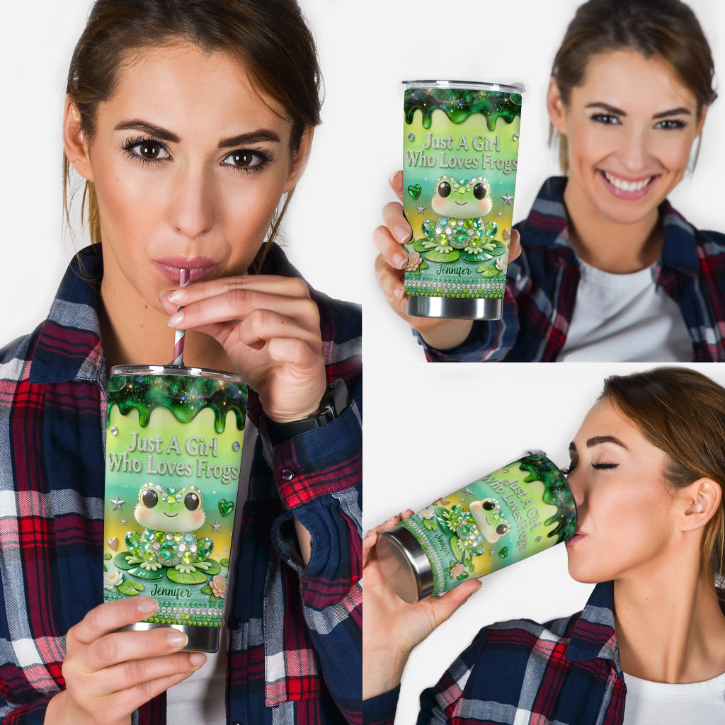 Just A Girl Who Loves Frog - Personalized Frog Tumbler