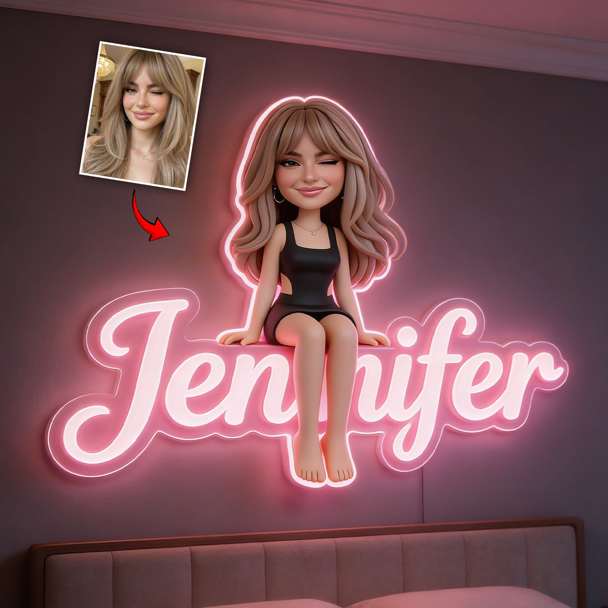 Custom Any Photo - Personalized Self Love LED Light Acrylic Sign