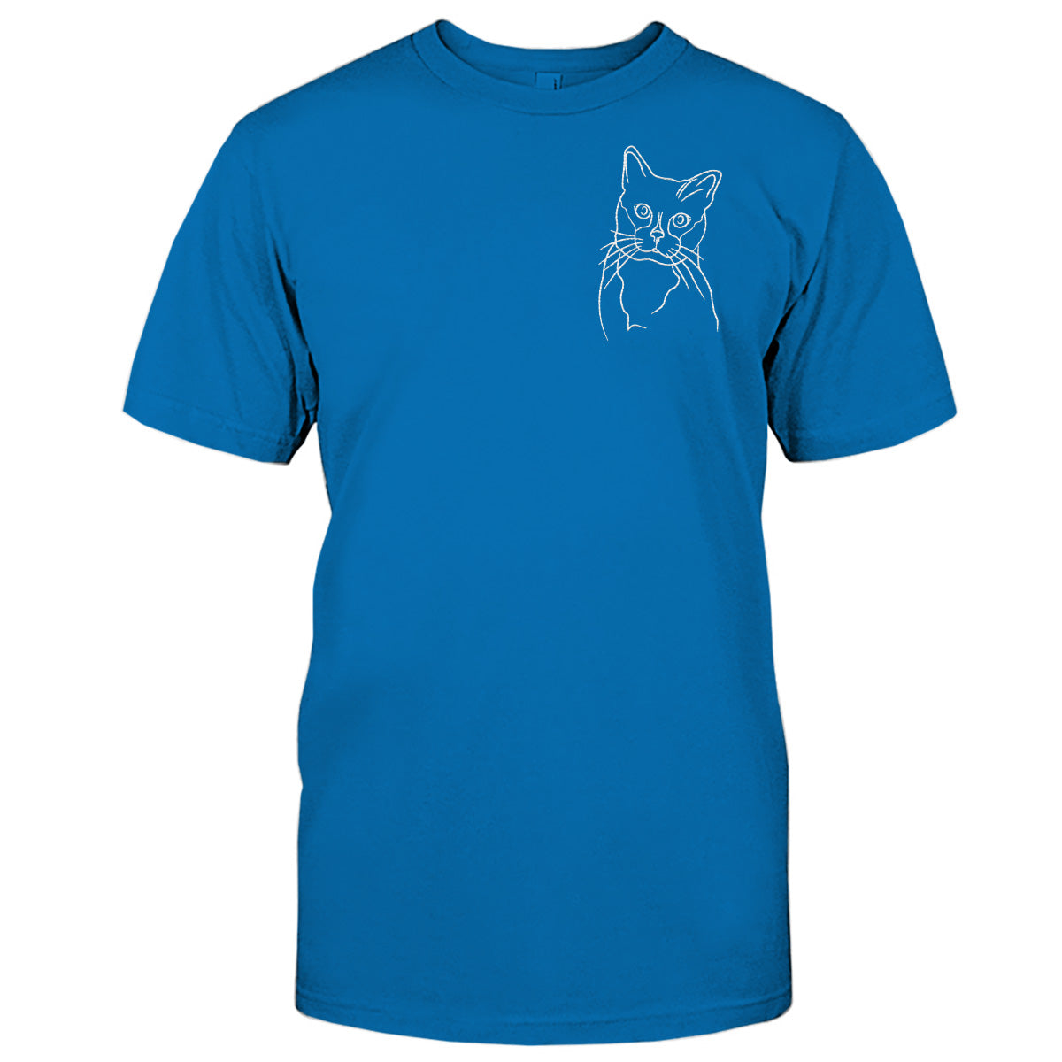 Custom Line Art - Personalized Cat Embroidered T-shirt
