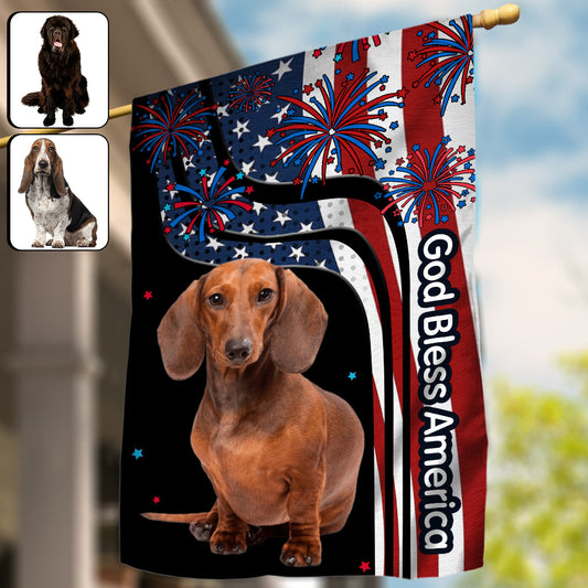 God Bless America - Personalized Dog House Flag