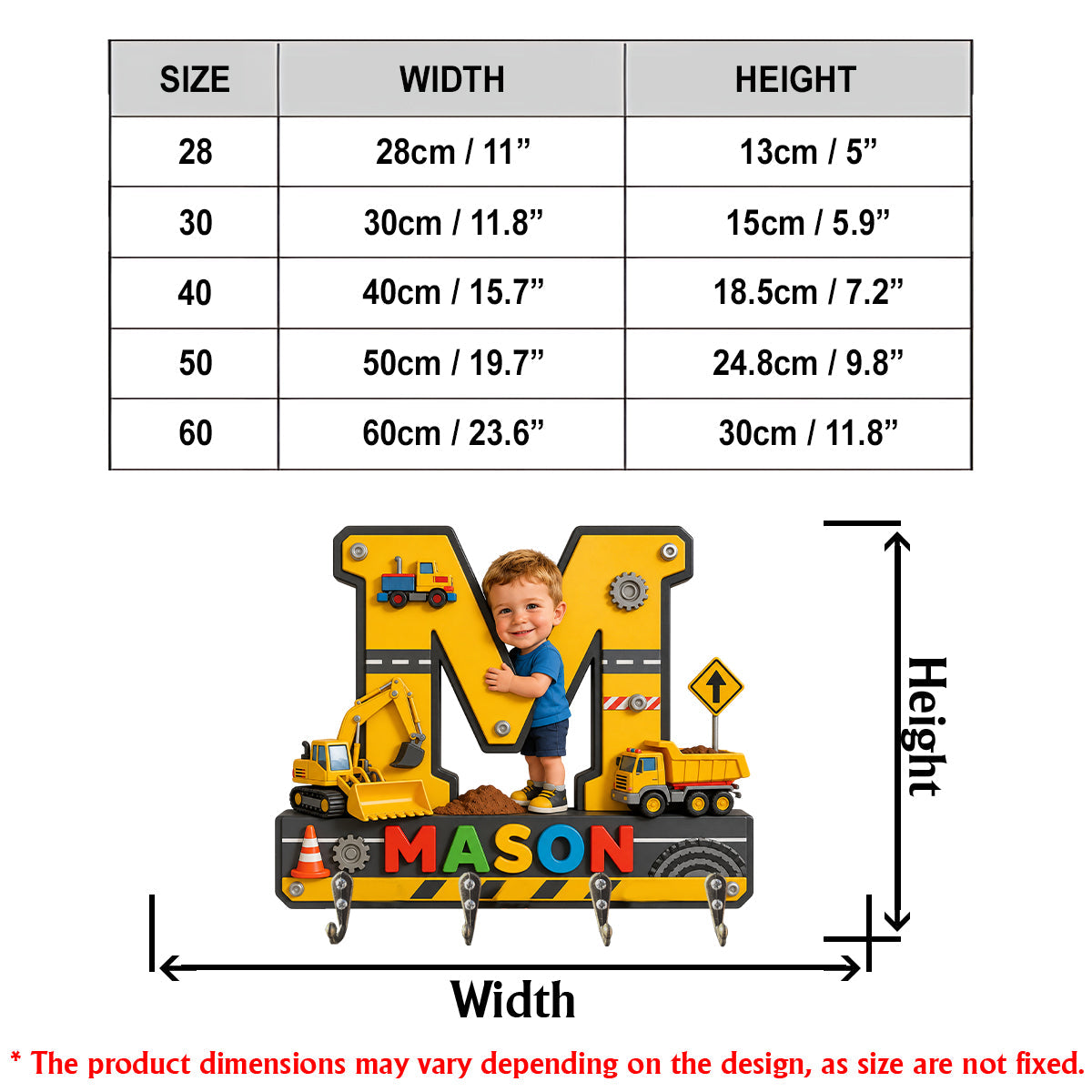 Alphabet Letter & Custom Photo And Theme - Personalized Kid Custom Shaped Hanging Rack