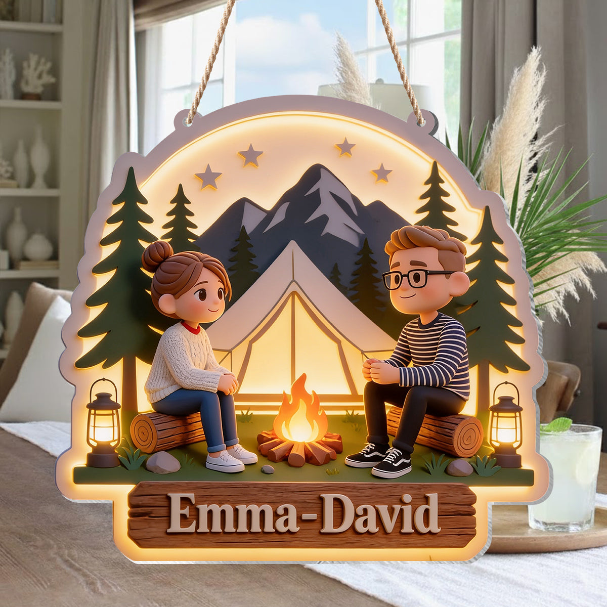 Camping Partners For Life - Personalized Camping LED Light Acrylic Sign