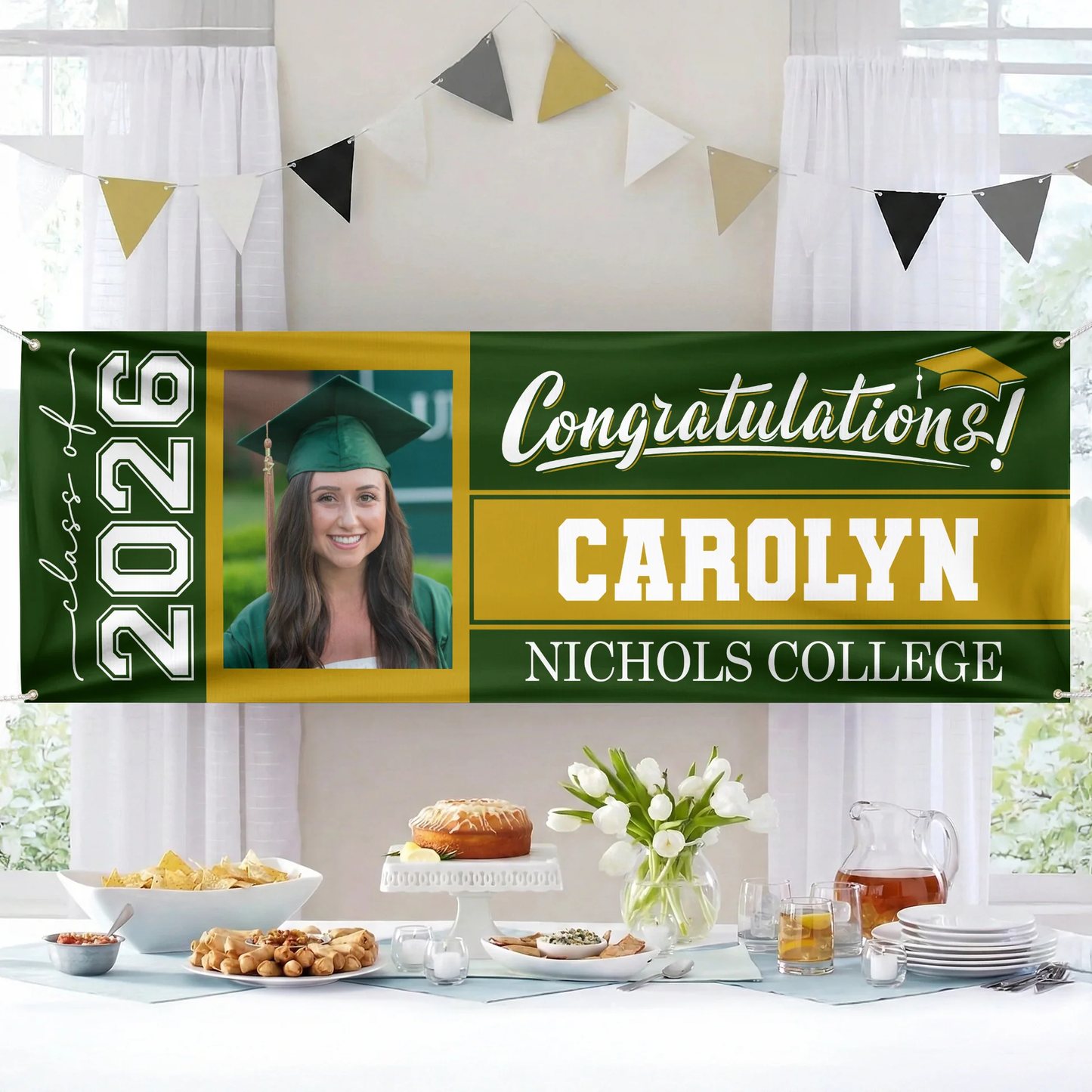 Personalized Graduation Vinyl Banner With Photo Style Design for a School Celebration, A Unique Creative Gift
