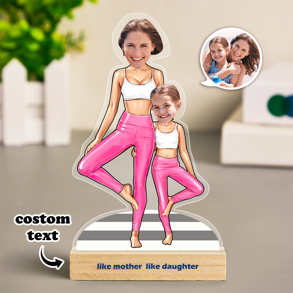 Like Mother Like Daughter - Personalized Yoga Mini Plaque Yoga Mother and Daughter