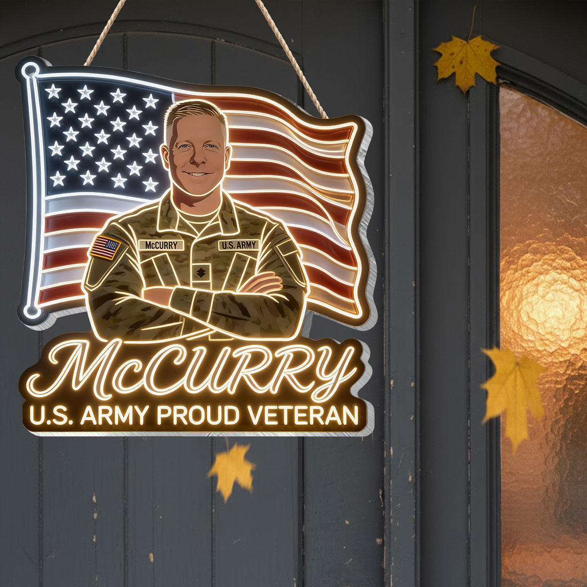 America Veteran - Personalized Veteran LED Light Acrylic Sign