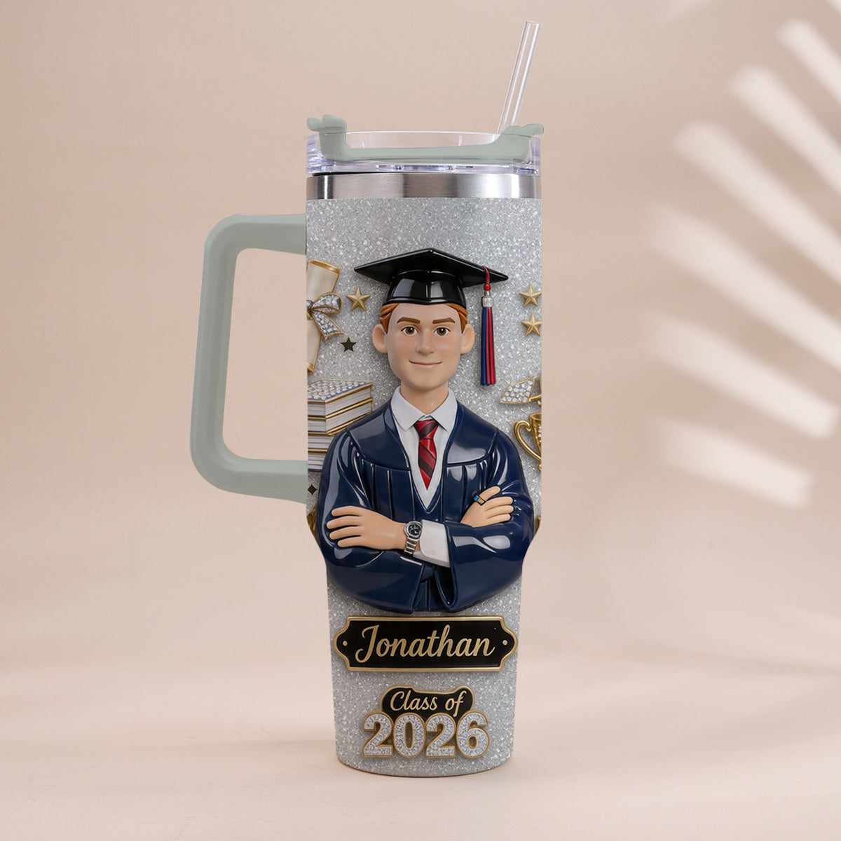 Graduation Girl - Personalized Graduation Tumbler With Handle
