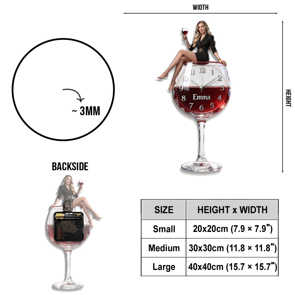 Custom Any Photo Drinking Hour - Personalized Wine Acrylic Wall Clock