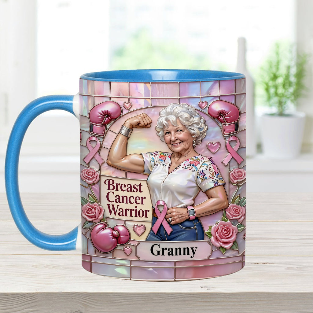 I'm A Warrior - Personalized Breast Cancer Awareness Accent Mug & Coaster