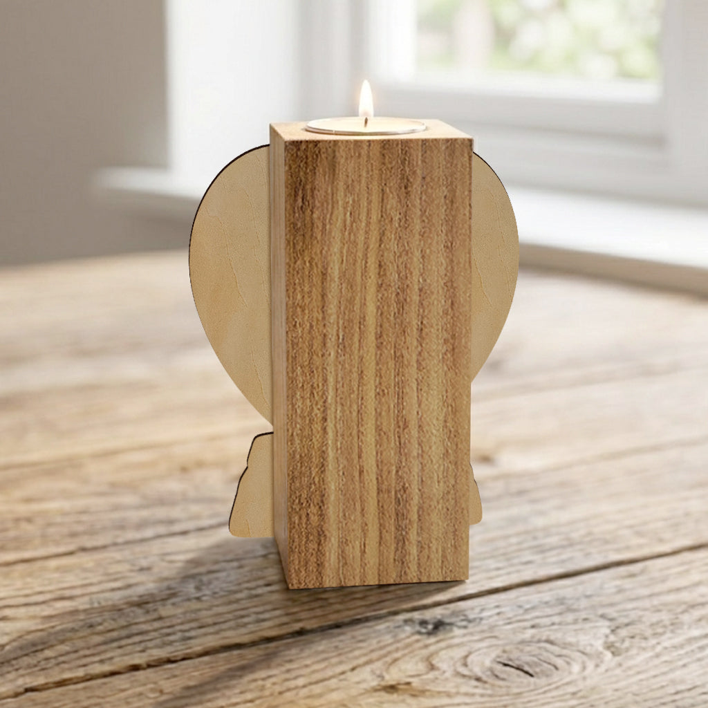 In Loving Memory - Personalized Memorial Custom Shape Wooden Candle Holder