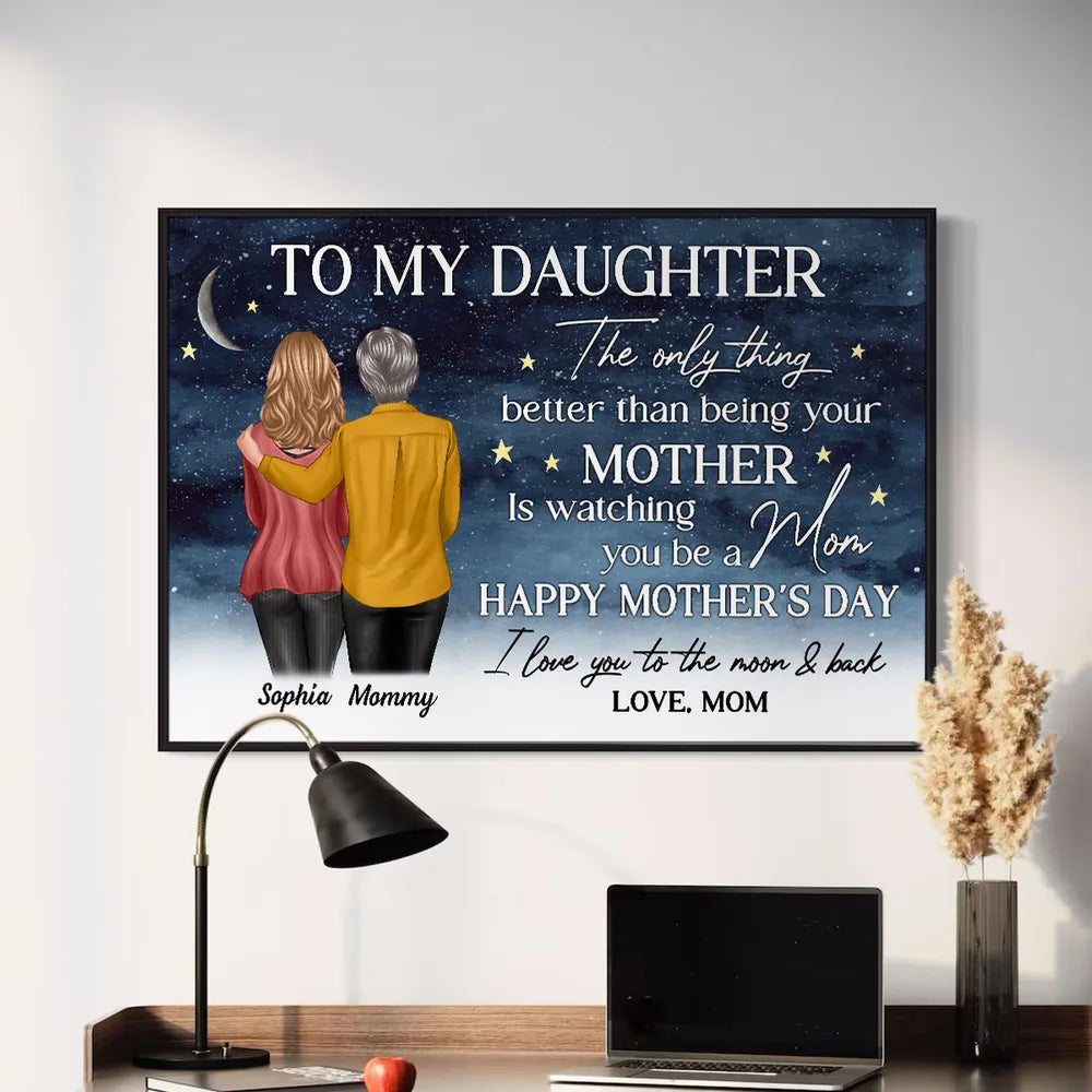 Starry Night To My Daughter – Personalized Plaque, Poster, Keychain, Pillow, Mug & More, Happy Mother’s Day Gift from Mom