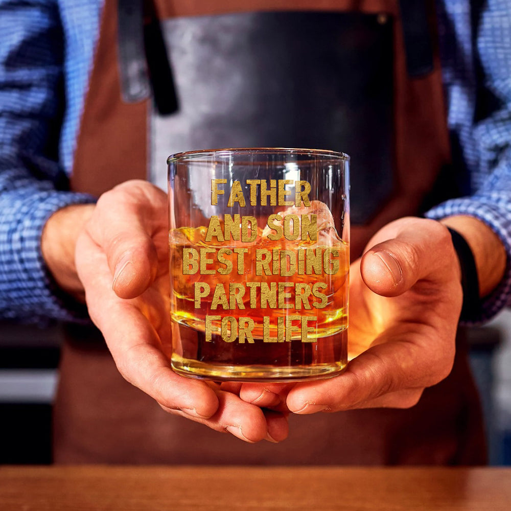 Best Riding Partners For Life - Biker - Personalized Biker Whiskey Glass