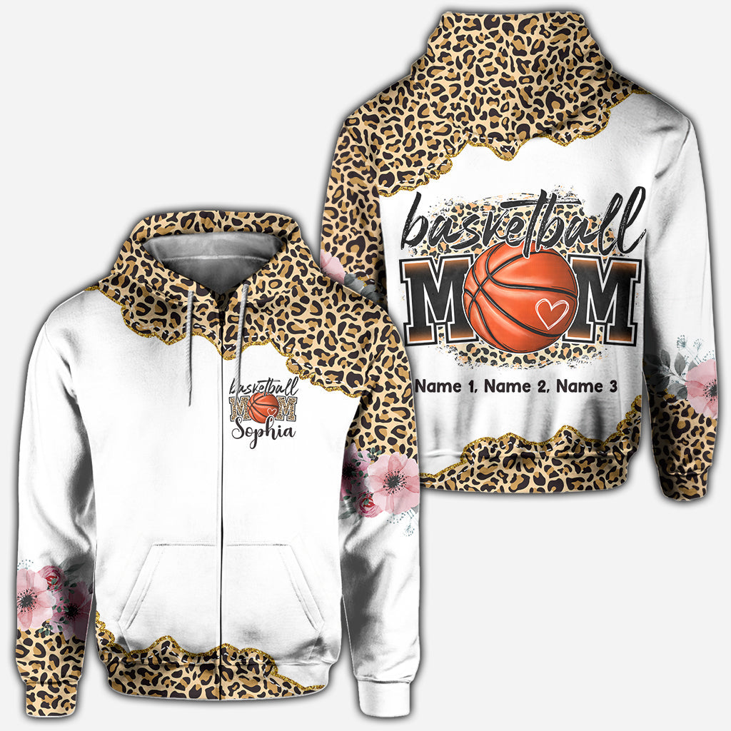 Basketball Mom Leopard - Personalized Basketball All Over Shirt