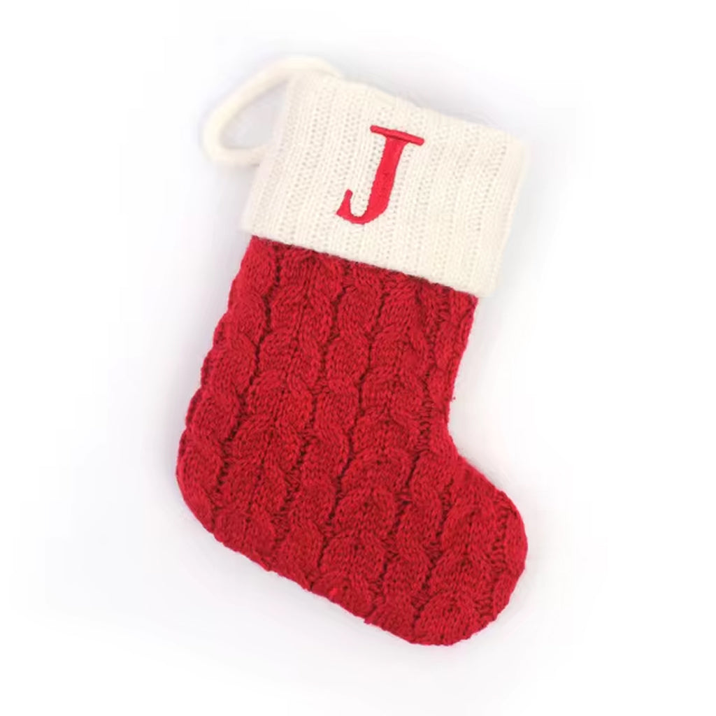 Christmas Alphabet Knitting Sock Ornament