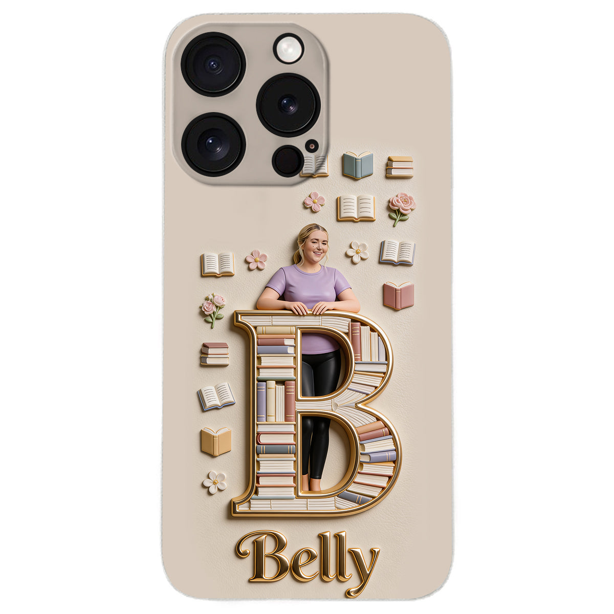 Book Lovers Gift - Personalized Book 3D Embossed Leather Phone Case