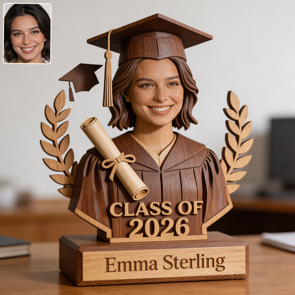 Class Of 2026 - Personalized Graduation Custom Shaped Wood Plaque