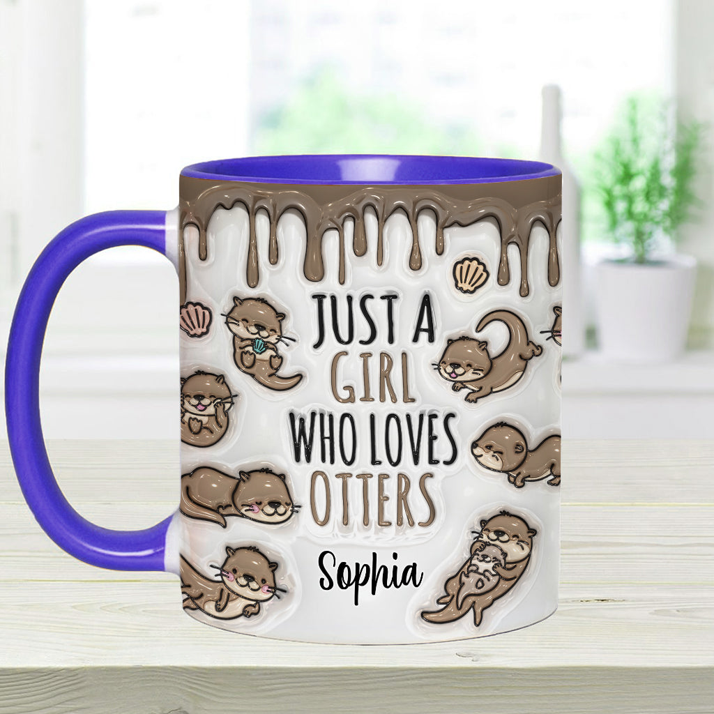 Just A Girl Who Loves Otters - Personalized Otter Accent Mug