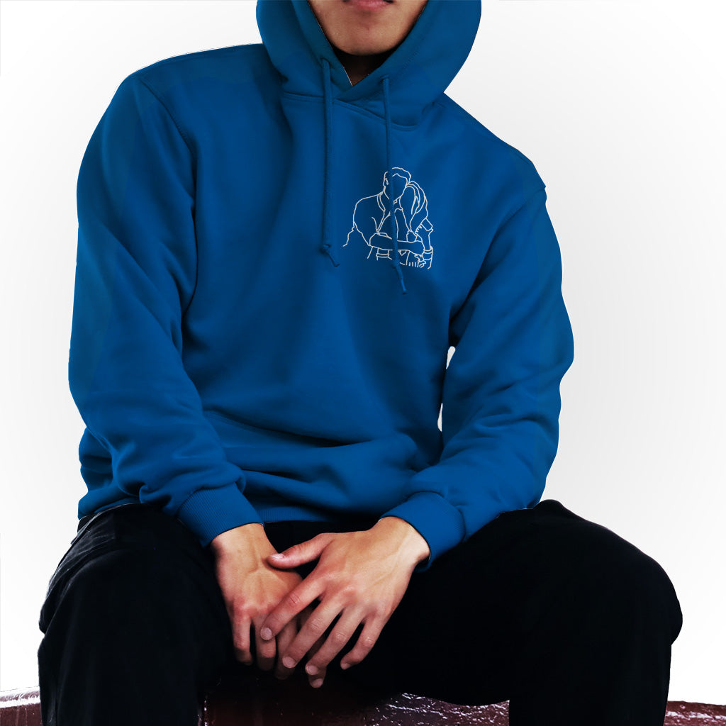 Custom Line Art - Personalized Couple Embroidered Hoodie