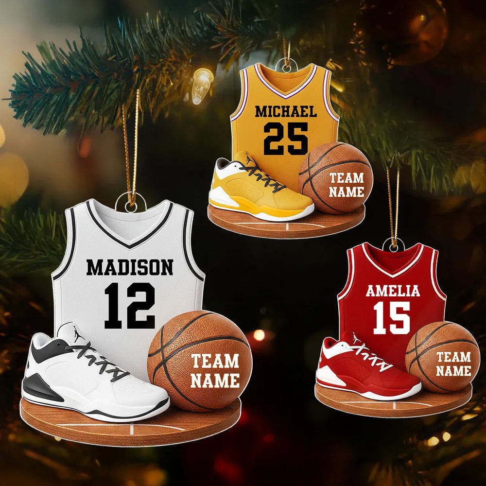 Basketball Jersey Acrylic Ornament – Custom Design, Perfect Gift for Sports Lovers