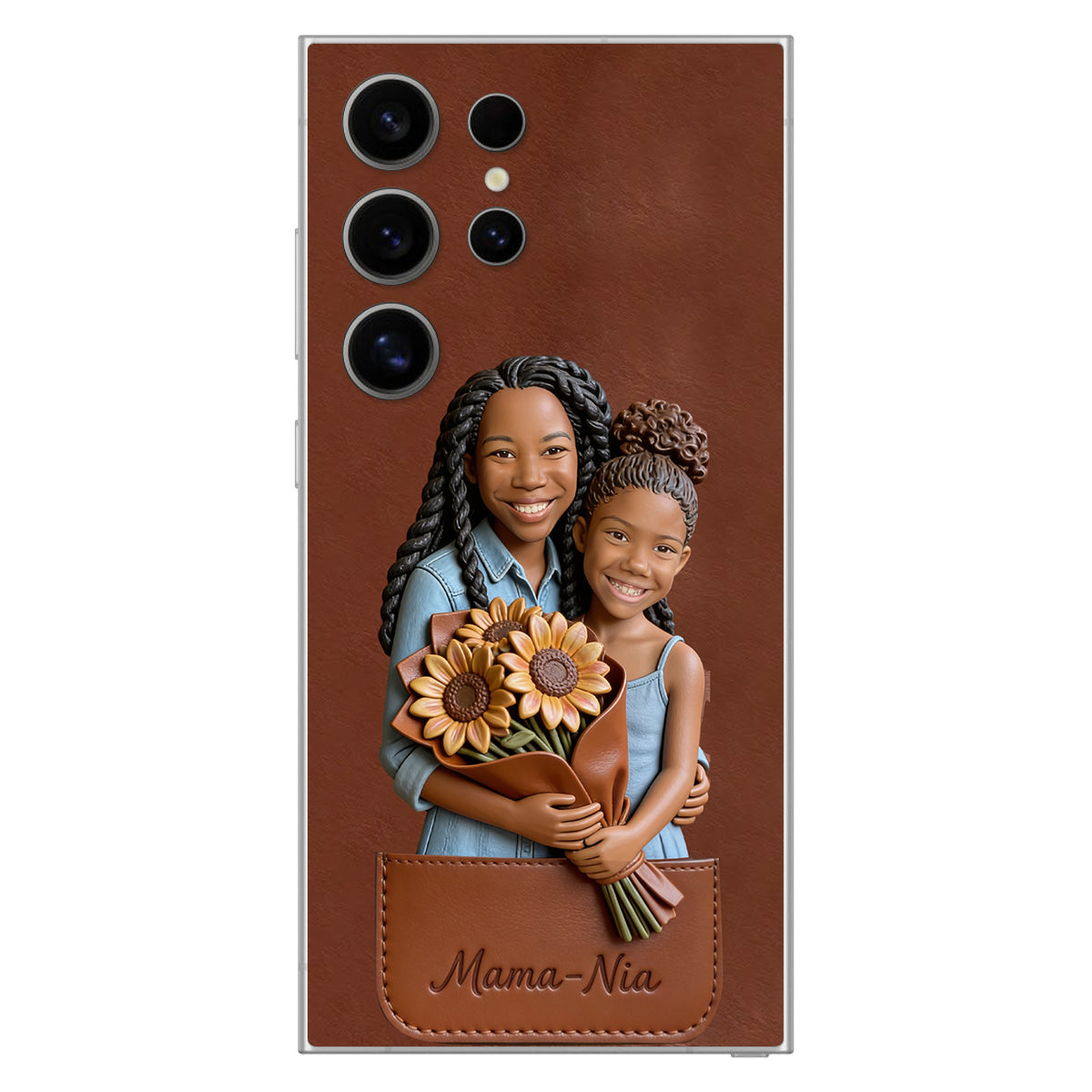 I Love You - Personalized Mother 3D Embossed Leather Phone Case