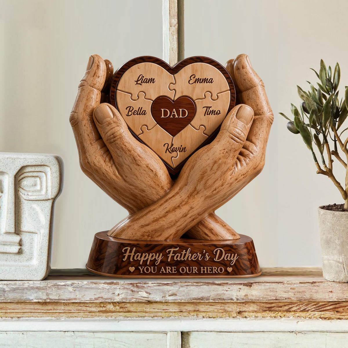 Best Dad Ever - Personalized Father Custom Shaped Wood Plaque