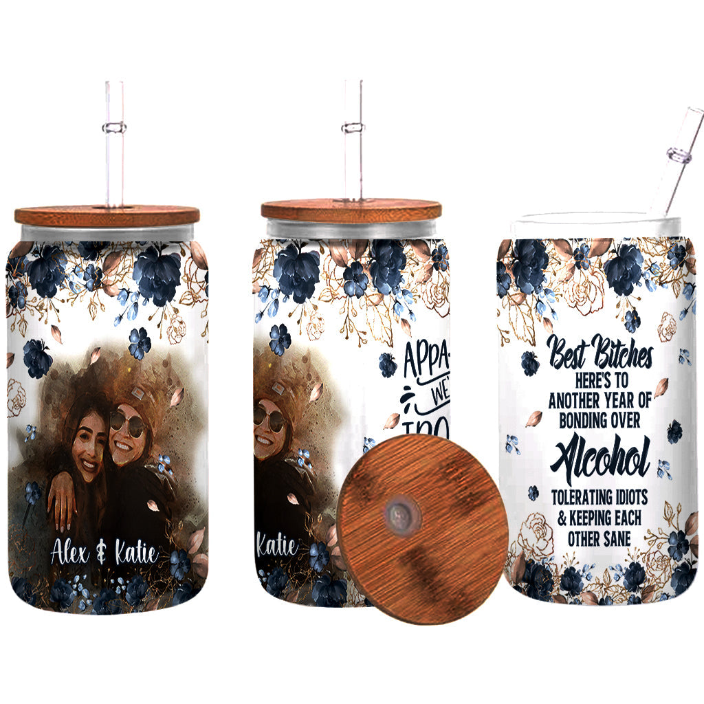 Apparently We’re Trouble - Personalized Bestie Can Glass