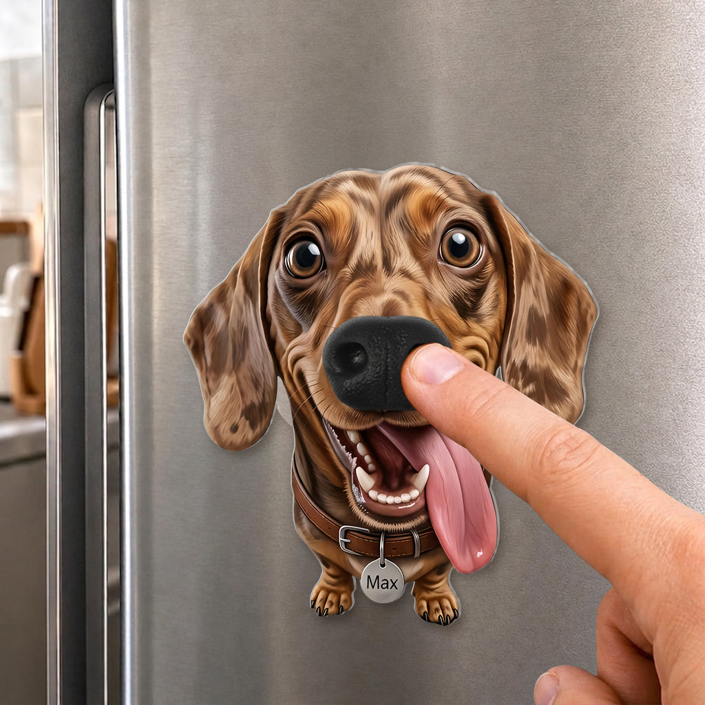 Funny Dog Owners Gift - Personalized Dog Dog Nose Acrylic Fridge Magnet